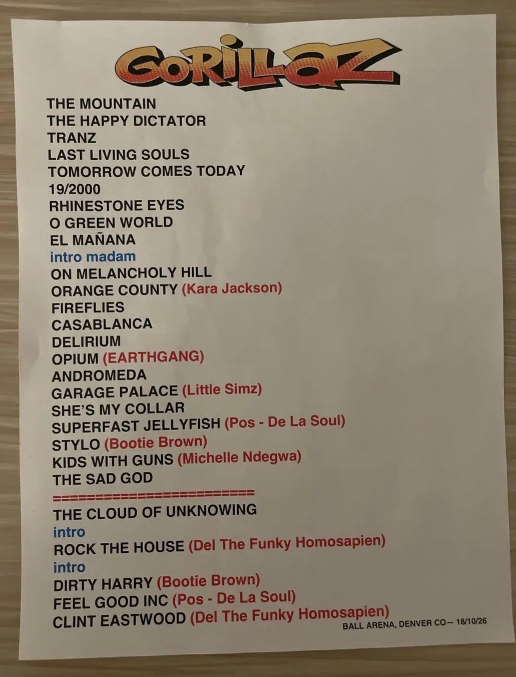 Gorillaz, Ball Arena